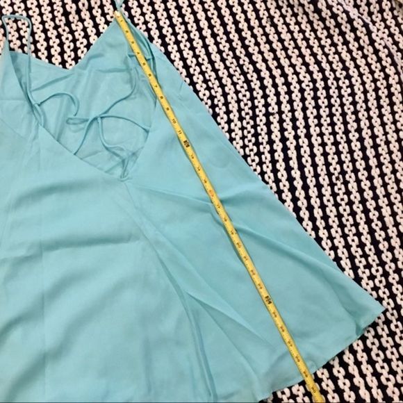 Mint Green Light Blue Strappy Open Back Slip Dress - Picture 4 of 8